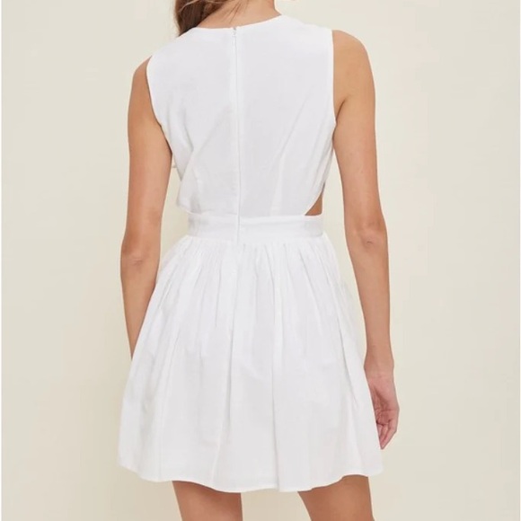 French Connection White Sleeveless Cutout Poplin Mini Dress - Picture 3 of 3
